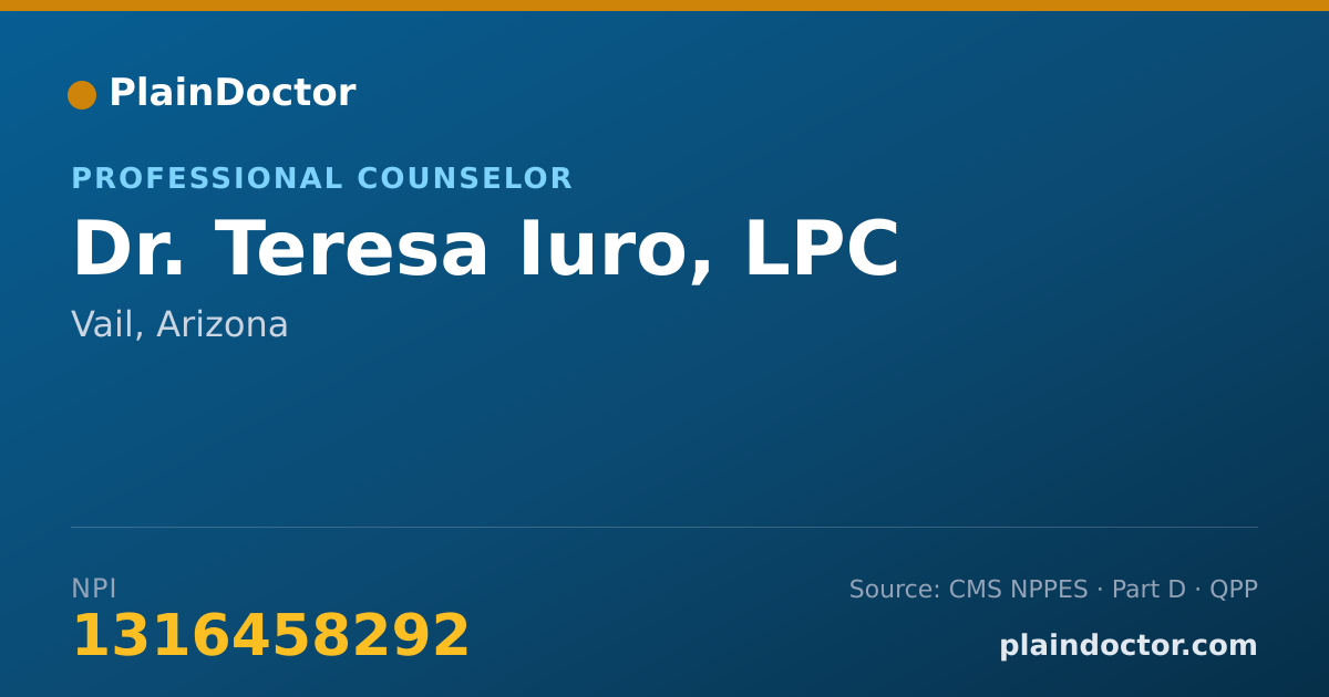 Shareable card for Teresa Iuro, LPC - Professional Counselor, Vail, AZ