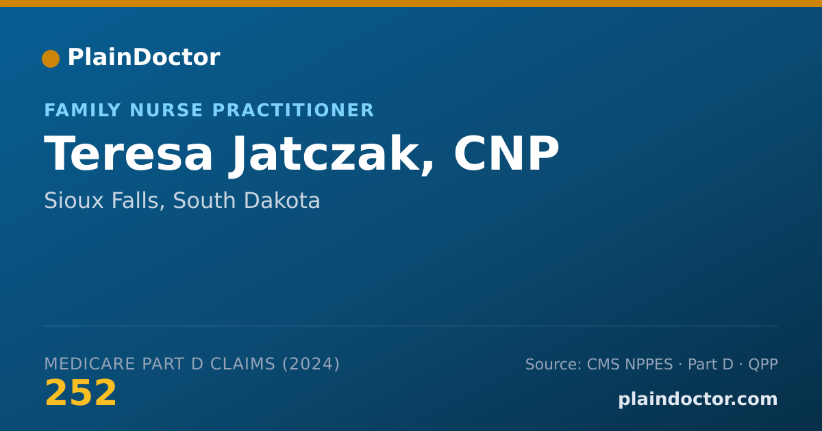Shareable card for Teresa Jatczak, CNP - Family Nurse Practitioner, Sioux Falls, SD