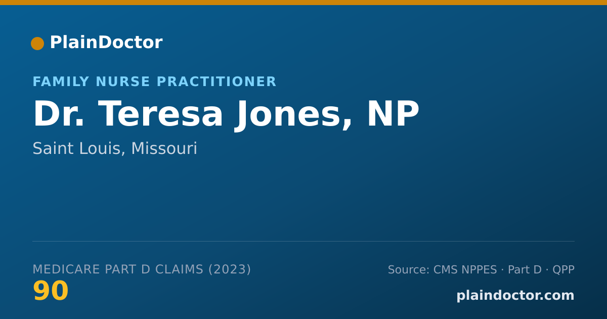 Shareable card for Teresa Jones, NP - Family Nurse Practitioner, Saint Louis, MO