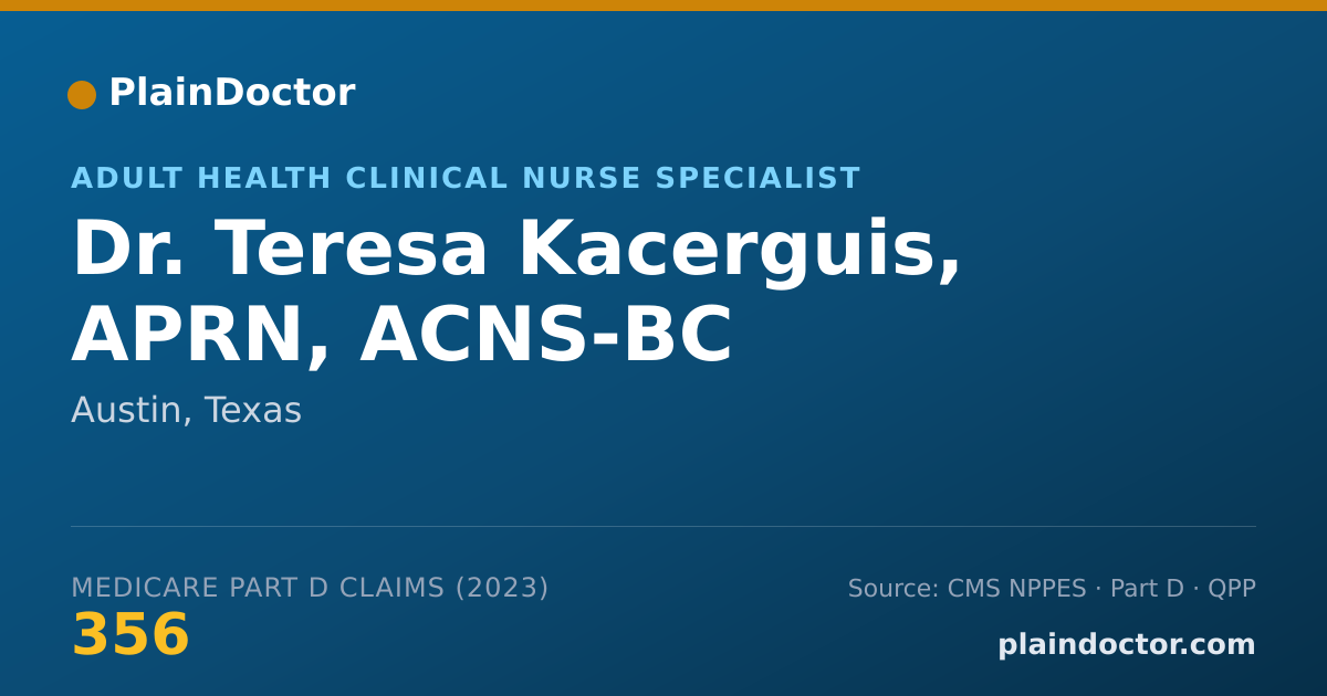 Shareable card for Teresa Kacerguis, APRN, ACNS-BC - Adult Health Clinical Nurse Specialist, Austin, TX