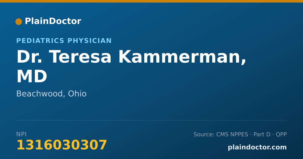 Shareable card for Teresa Kammerman, MD - Pediatrics Physician, Beachwood, OH