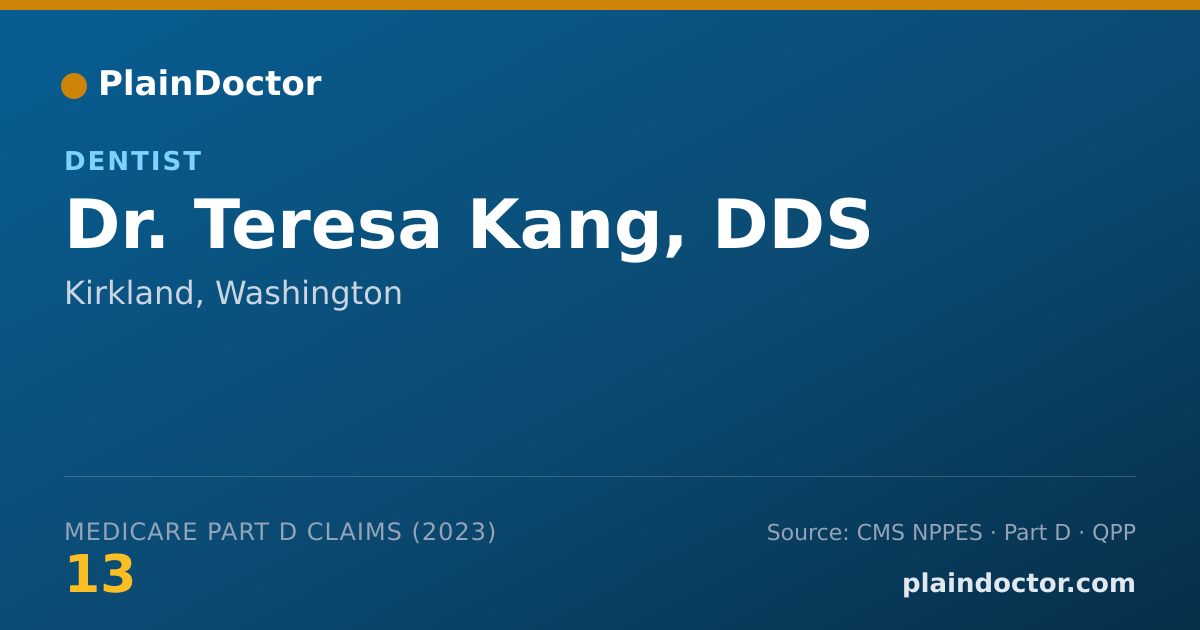 Shareable card for Teresa Kang, DDS - Dentist, Kirkland, WA