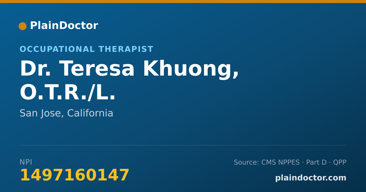 Shareable card for Teresa Khuong, O.T.R./L. - Occupational Therapist, San Jose, CA