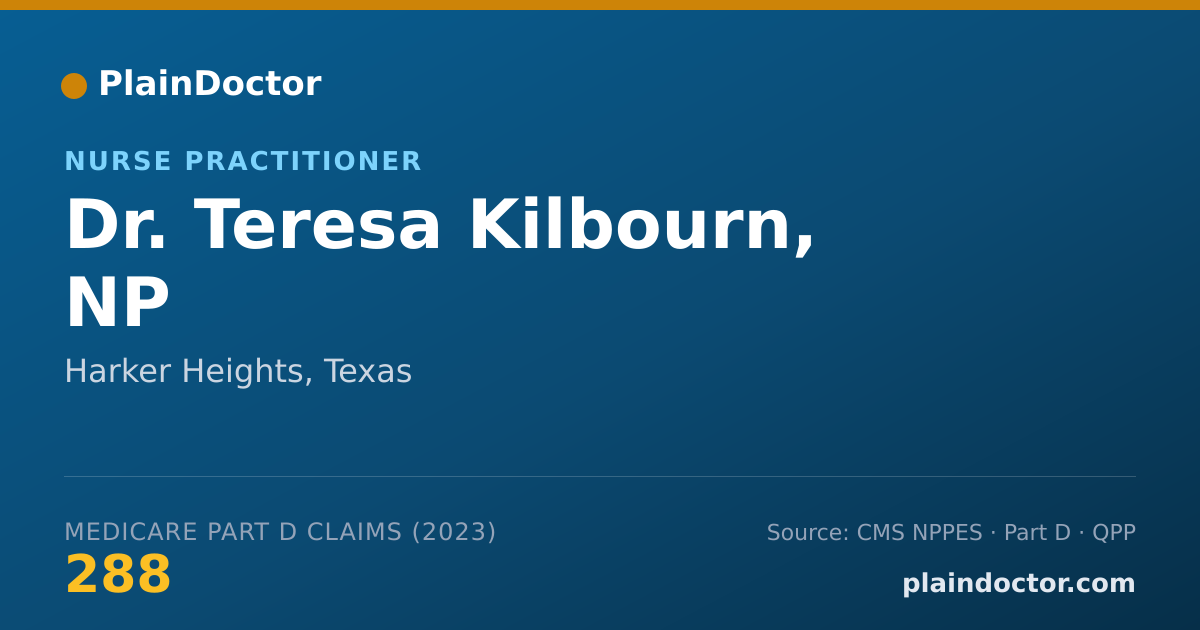 Shareable card for Teresa Kilbourn, NP - Nurse Practitioner, Harker Heights, TX