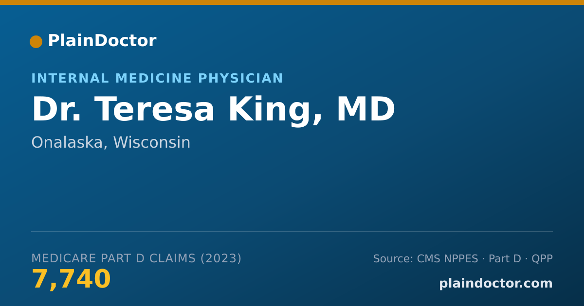 Shareable card for Teresa King, MD - Internal Medicine Physician, Onalaska, WI