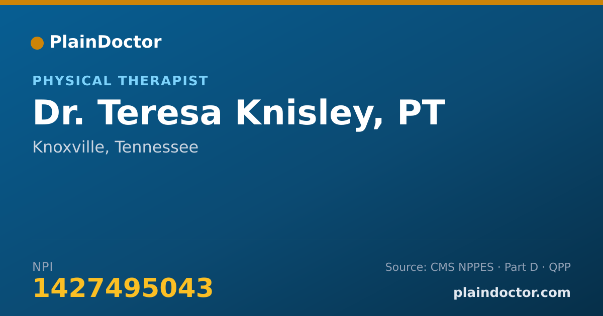 Shareable card for Teresa Knisley, PT - Physical Therapist, Knoxville, TN