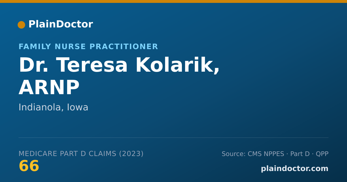 Shareable card for Teresa Kolarik, ARNP - Family Nurse Practitioner, Indianola, IA