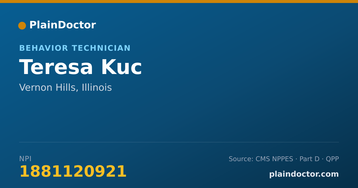 Shareable card for Teresa Kuc - Behavior Technician, Vernon Hills, IL