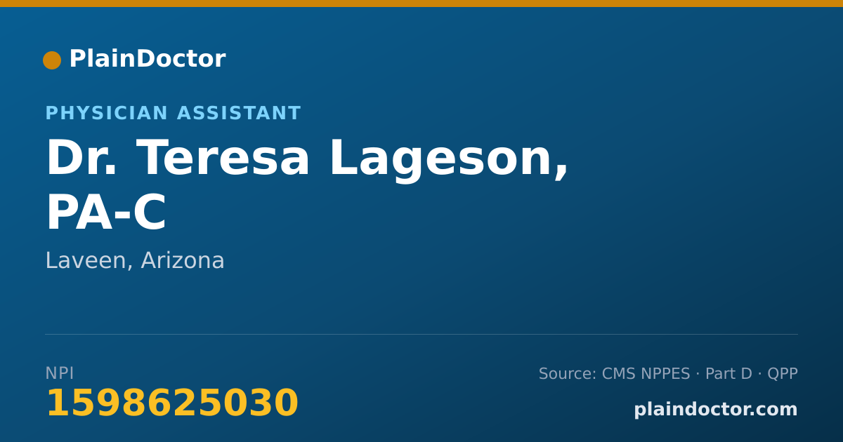 Shareable card for Teresa Lageson, PA-C - Physician Assistant, Laveen, AZ