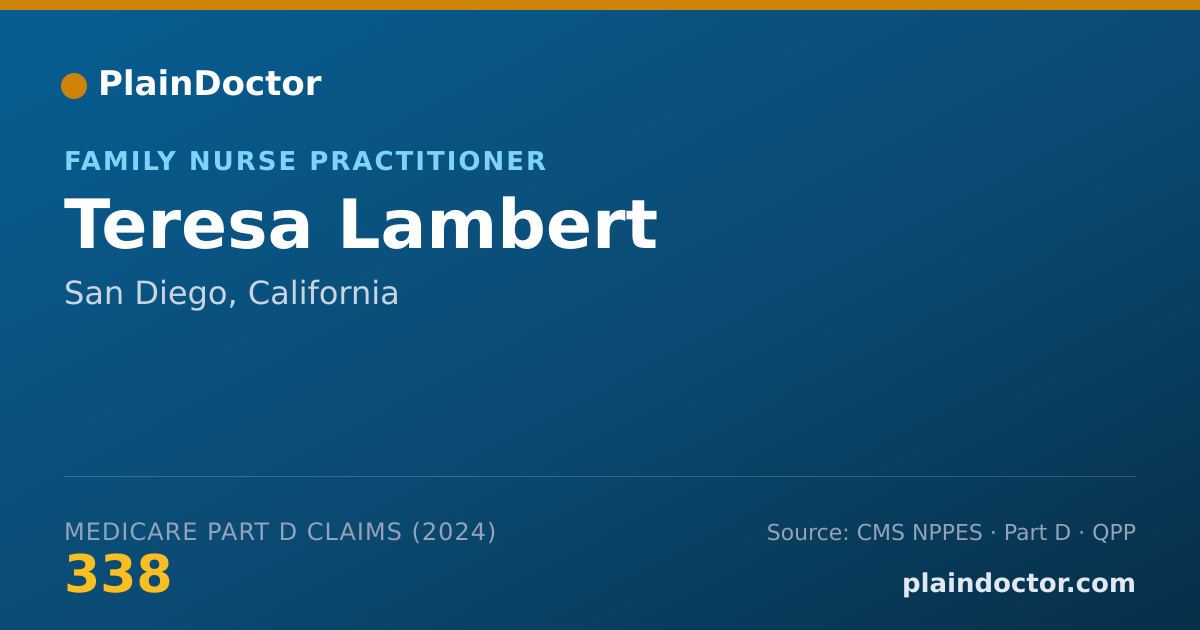 Shareable card for Teresa Lambert - Family Nurse Practitioner, San Diego, CA