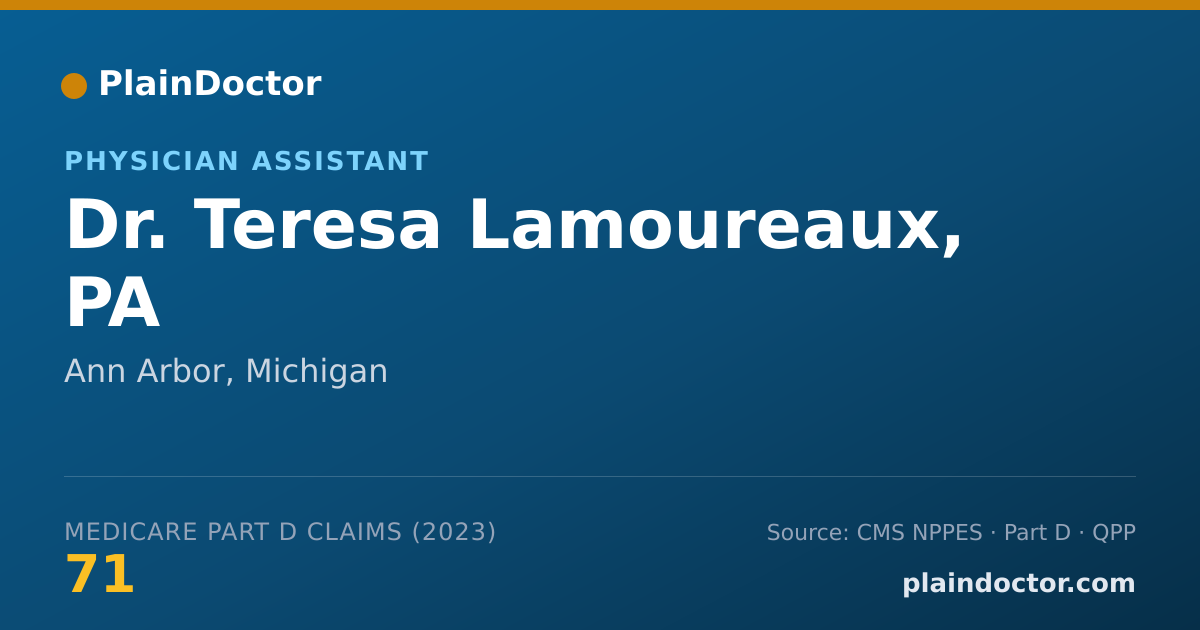 Shareable card for Teresa Lamoureaux, PA - Physician Assistant, Ann Arbor, MI