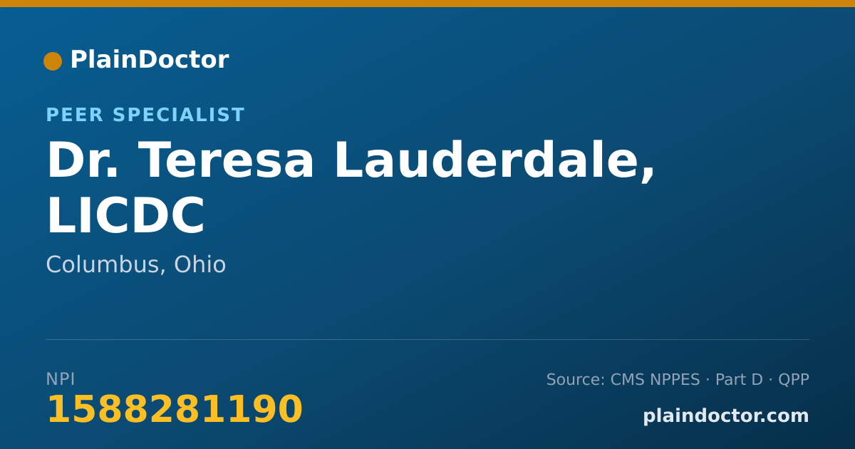 Shareable card for Teresa Lauderdale, LICDC - Peer Specialist, Columbus, OH