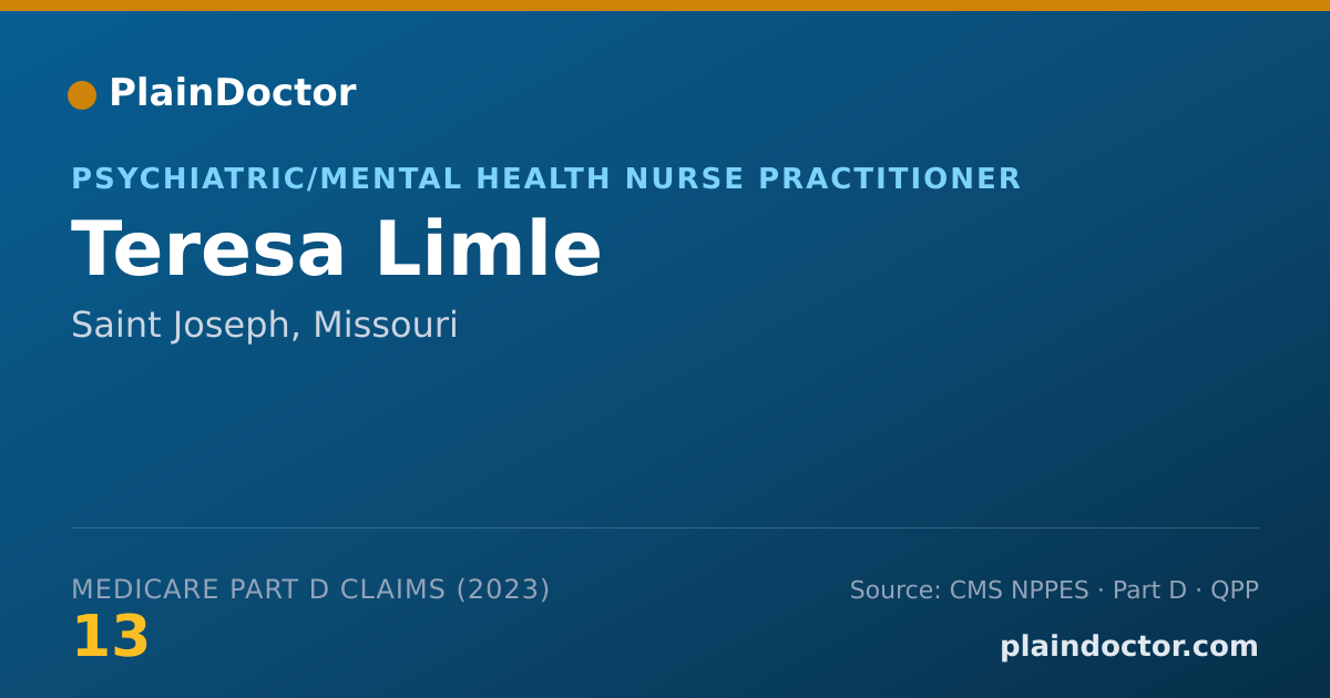 Shareable card for Teresa Limle - Psychiatric/Mental Health Nurse Practitioner, Saint Joseph, MO