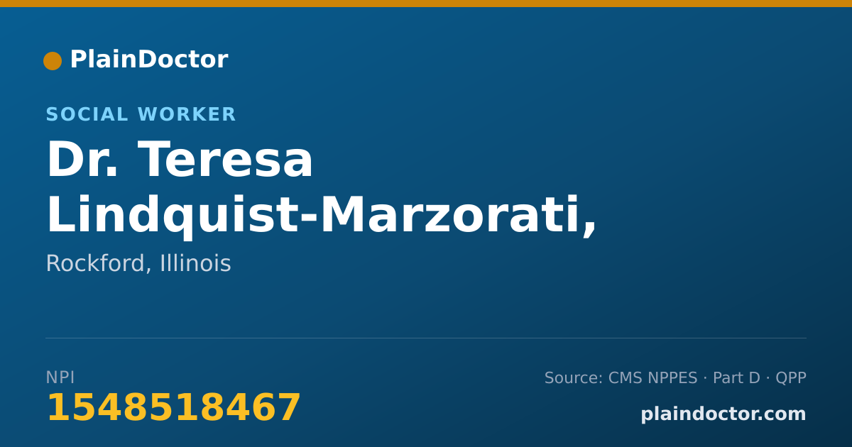 Shareable card for Teresa Lindquist-Marzorati, LSW - Social Worker, Rockford, IL