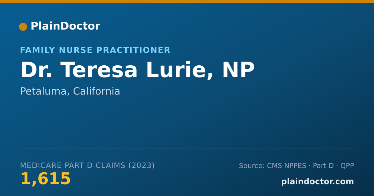 Shareable card for Teresa Lurie, NP - Family Nurse Practitioner, Petaluma, CA