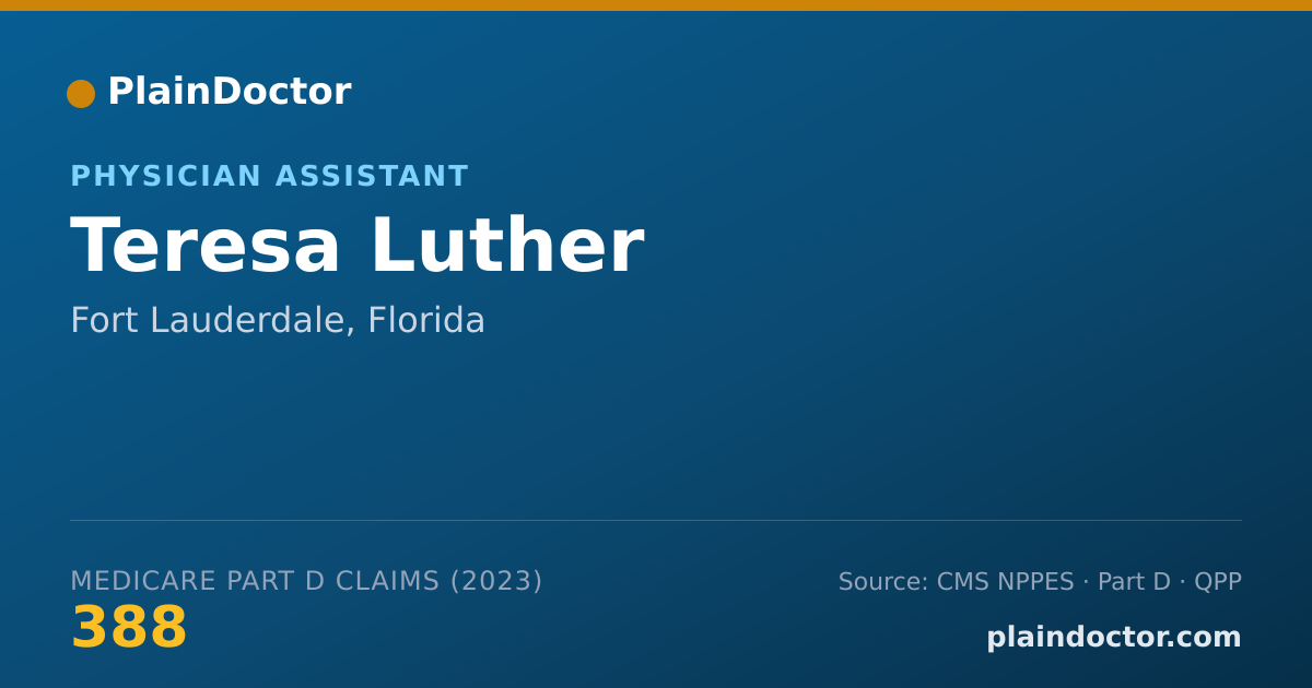 Shareable card for Teresa Luther - Physician Assistant, Fort Lauderdale, FL