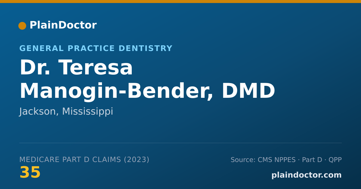 Shareable card for Teresa Manogin-Bender, DMD - General Practice Dentistry, Jackson, MS