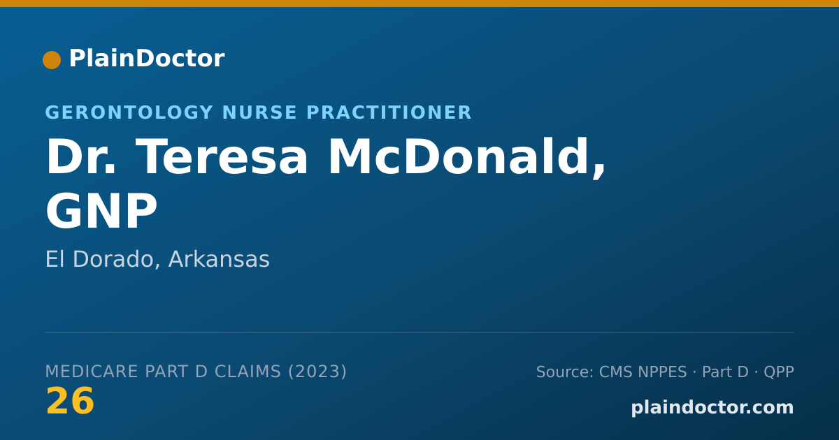 Shareable card for Teresa McDonald, GNP - Gerontology Nurse Practitioner, El Dorado, AR