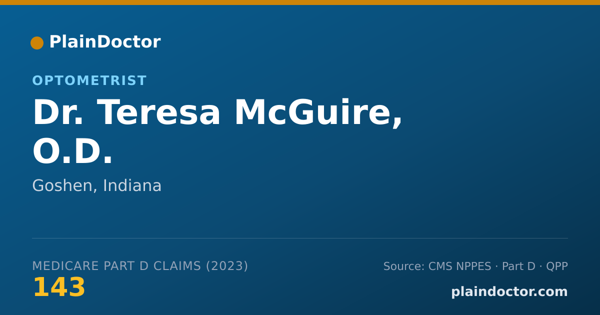 Shareable card for Teresa McGuire, O.D. - Optometrist, Goshen, IN