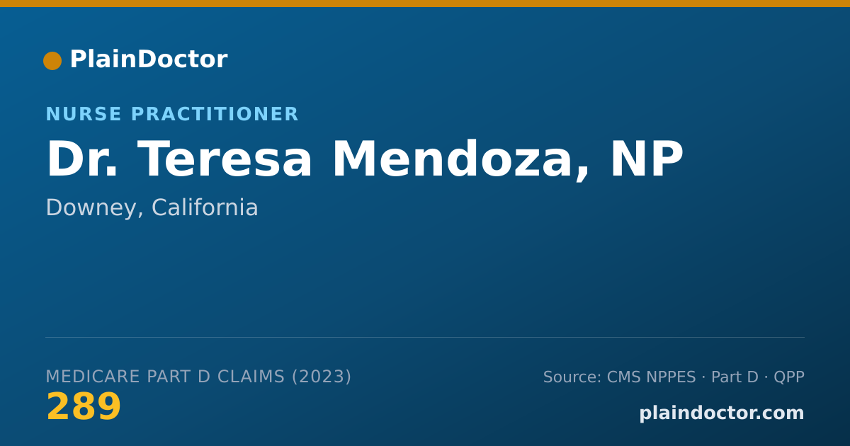 Shareable card for Teresa Mendoza, NP - Nurse Practitioner, Downey, CA