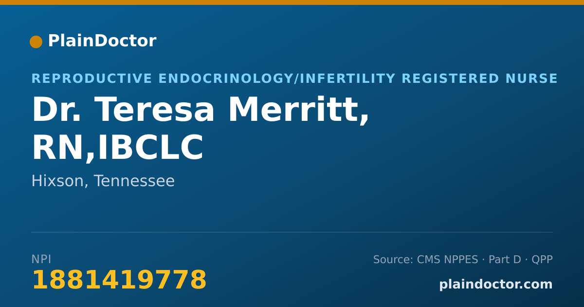 Shareable card for Teresa Merritt, RN,IBCLC - Reproductive Endocrinology/Infertility Registered Nurse, Hixson, TN