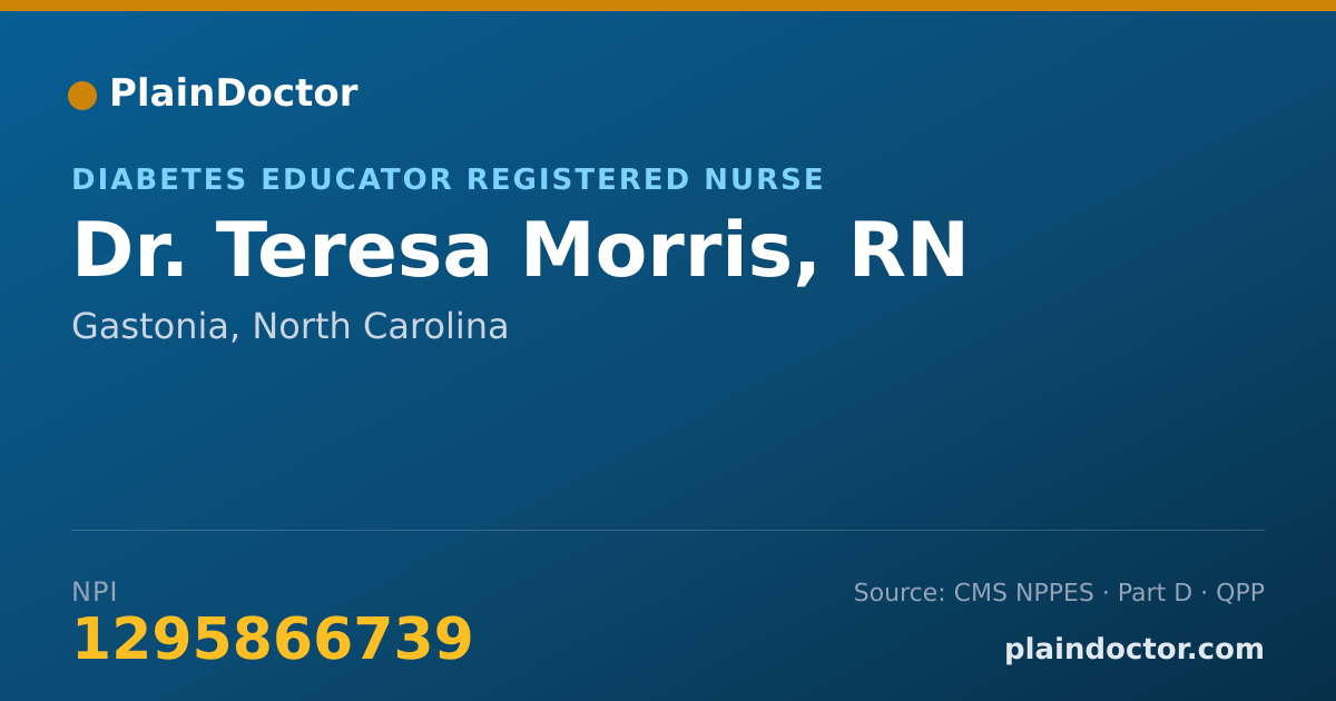 Shareable card for Teresa Morris, RN - Diabetes Educator Registered Nurse, Gastonia, NC
