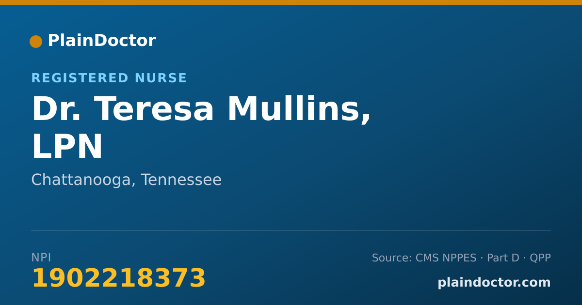 Shareable card for Teresa Mullins, LPN - Registered Nurse, Chattanooga, TN