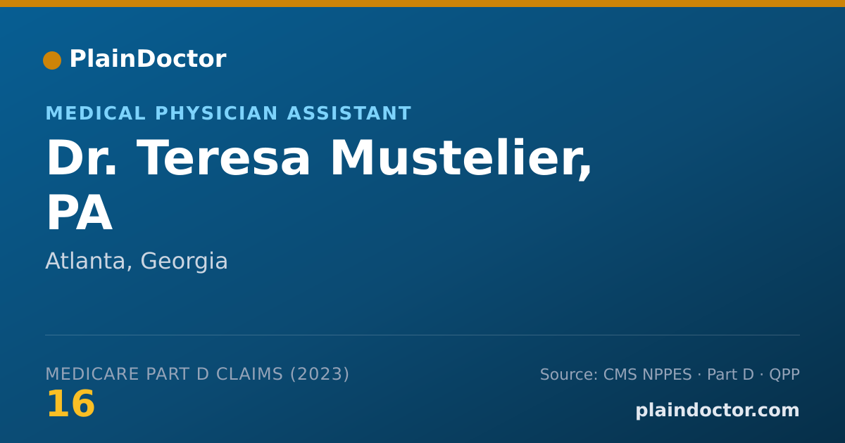 Shareable card for Teresa Mustelier, PA - Medical Physician Assistant, Atlanta, GA