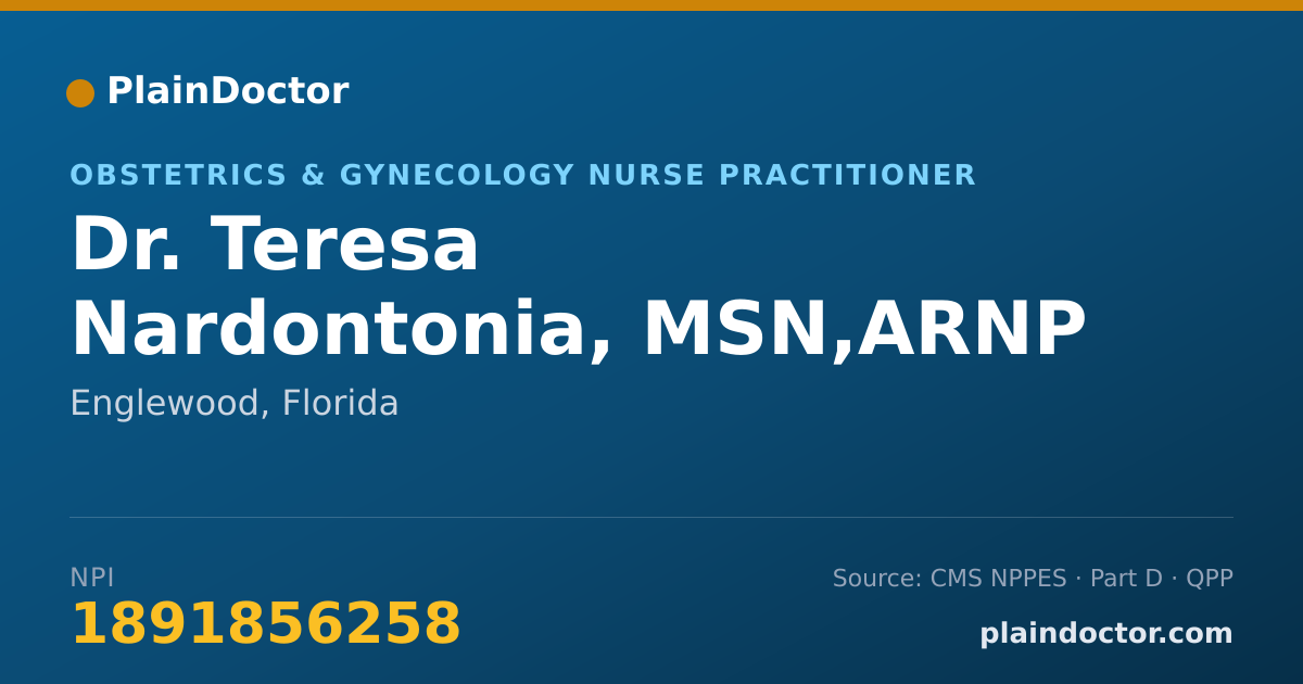 Shareable card for Teresa Nardontonia, MSN,ARNP - Obstetrics & Gynecology Nurse Practitioner, Englewood, FL