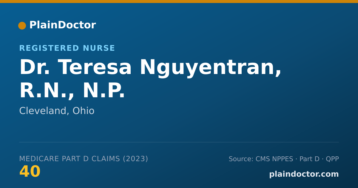 Shareable card for Teresa Nguyentran, R.N., N.P. - Registered Nurse, Cleveland, OH