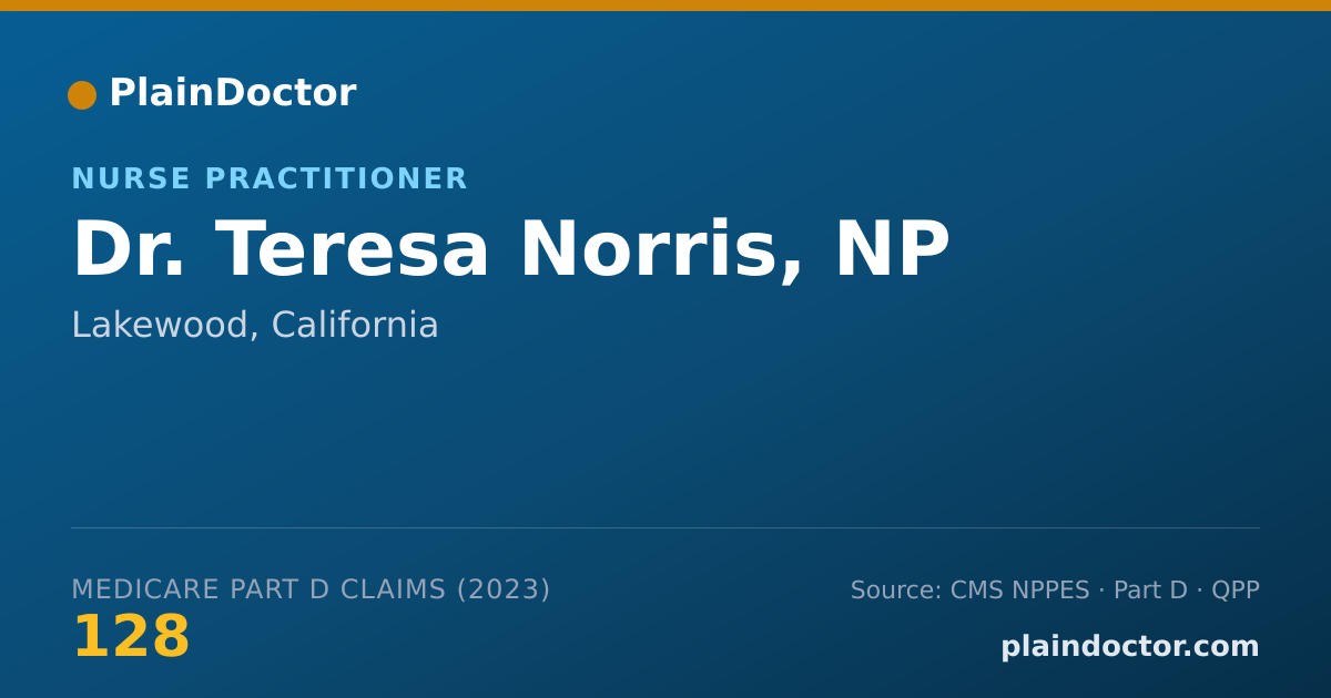 Shareable card for Teresa Norris, NP - Nurse Practitioner, Lakewood, CA