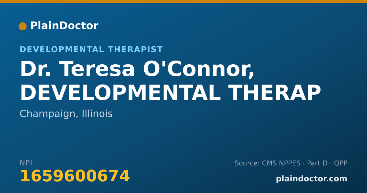 Shareable card for Teresa O'Connor, DEVELOPMENTAL THERAP - Developmental Therapist, Champaign, IL
