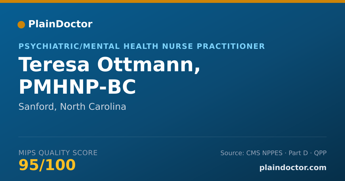 Shareable card for Teresa Ottmann, PMHNP-BC - Psychiatric/Mental Health Nurse Practitioner, Sanford, NC