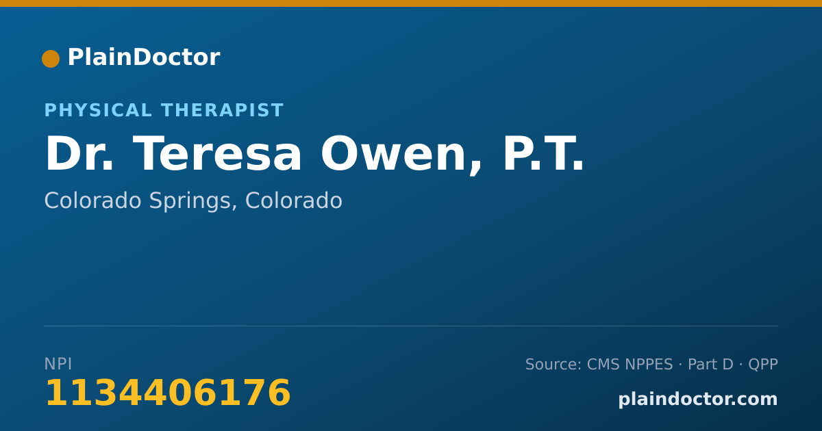 Shareable card for Teresa Owen, P.T. - Physical Therapist, Colorado Springs, CO