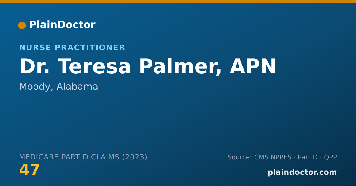 Shareable card for Teresa Palmer, APN - Nurse Practitioner, Moody, AL