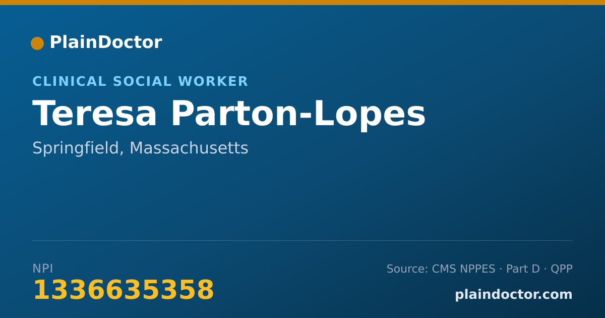 Shareable card for Teresa Parton-Lopes - Clinical Social Worker, Springfield, MA