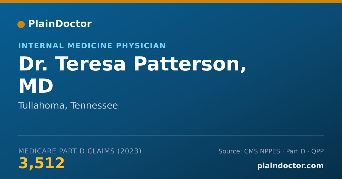 Shareable card for Teresa Patterson, MD - Internal Medicine Physician, Tullahoma, TN