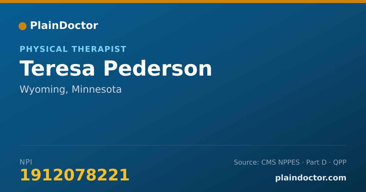 Shareable card for Teresa Pederson - Physical Therapist, Wyoming, MN