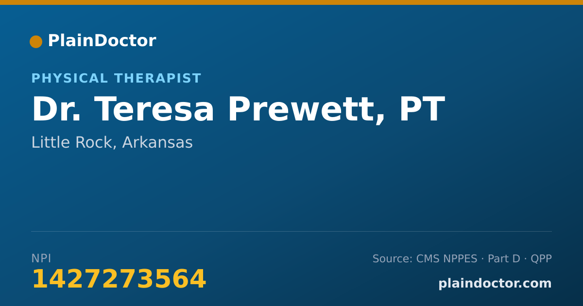 Shareable card for Teresa Prewett, PT - Physical Therapist, Little Rock, AR