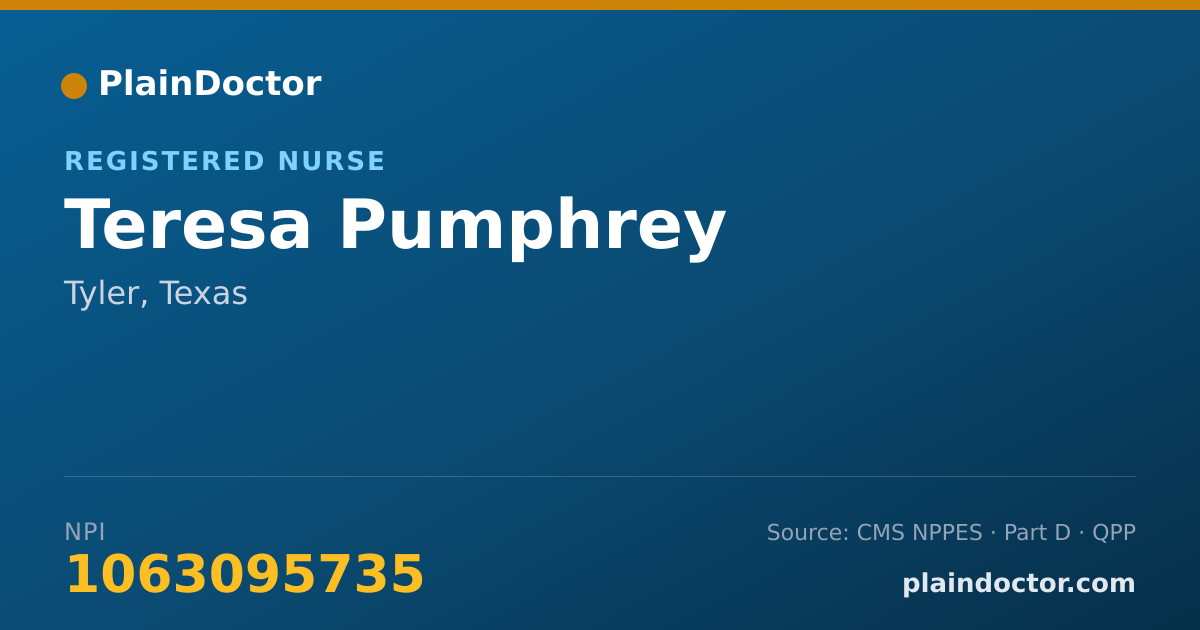 Shareable card for Teresa Pumphrey - Registered Nurse, Tyler, TX