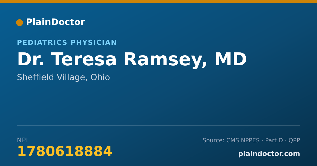 Shareable card for Teresa Ramsey, MD - Pediatrics Physician, Sheffield Village, OH