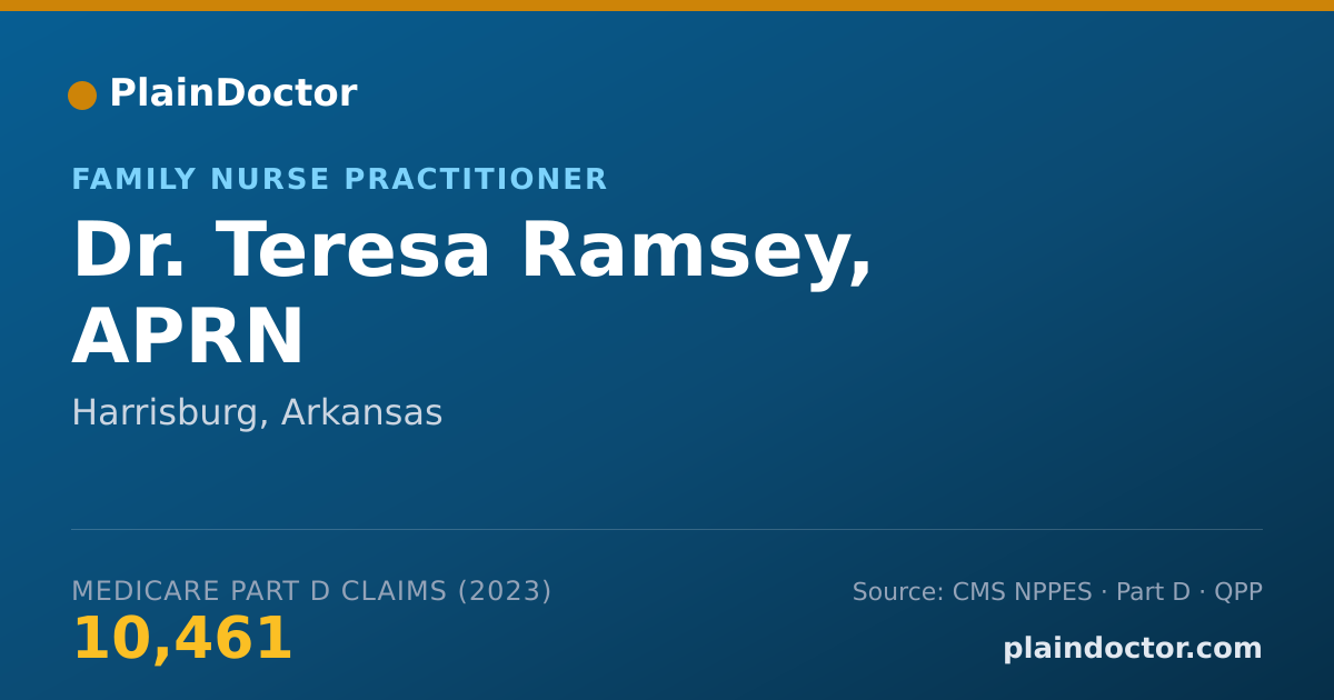 Shareable card for Teresa Ramsey, APRN - Family Nurse Practitioner, Harrisburg, AR