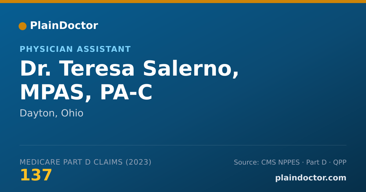 Shareable card for Teresa Salerno, MPAS, PA-C - Physician Assistant, Dayton, OH
