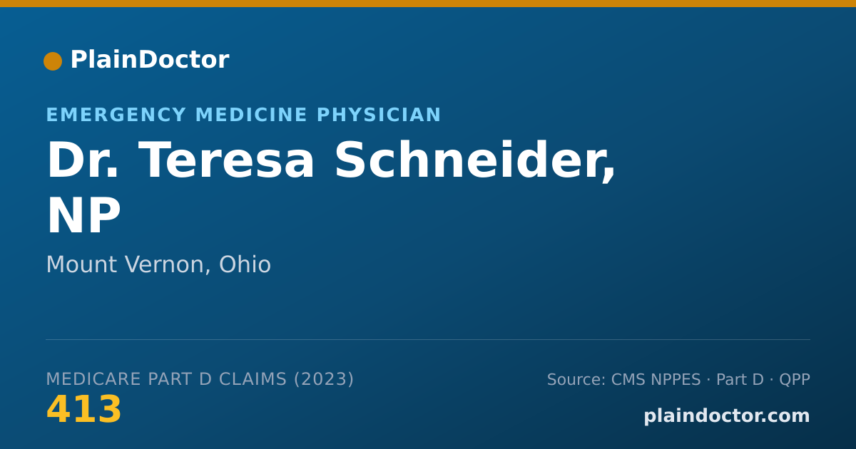 Shareable card for Teresa Schneider, NP - Emergency Medicine Physician, Mount Vernon, OH