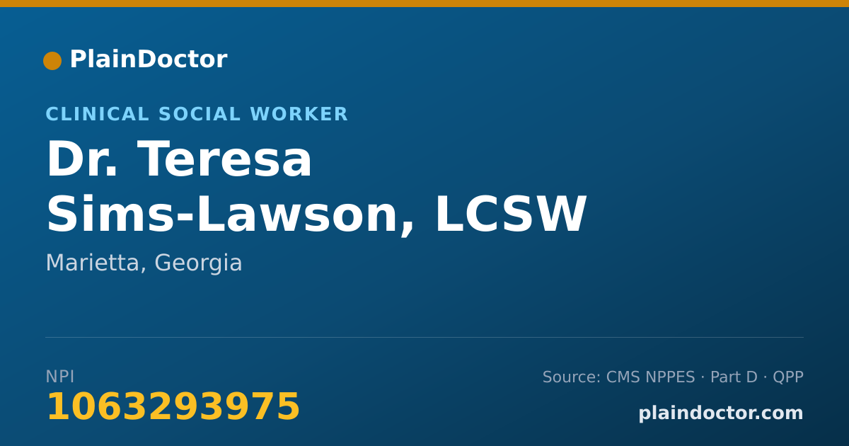 Shareable card for Teresa Sims-Lawson, LCSW - Clinical Social Worker, Marietta, GA