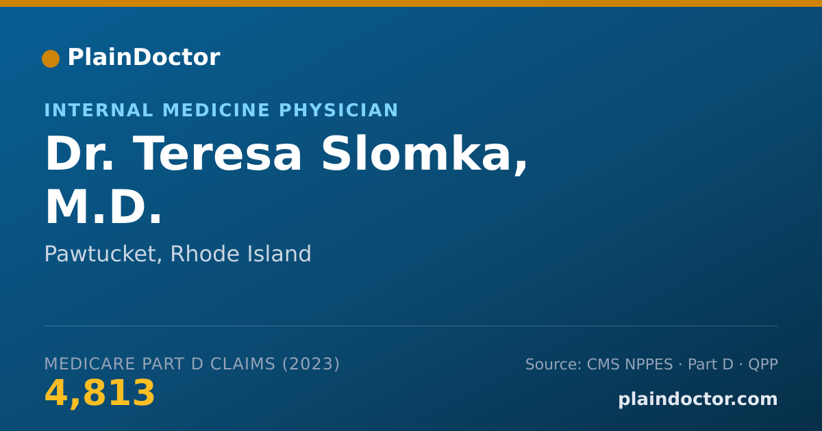 Shareable card for Teresa Slomka, M.D. - Internal Medicine Physician, Pawtucket, RI