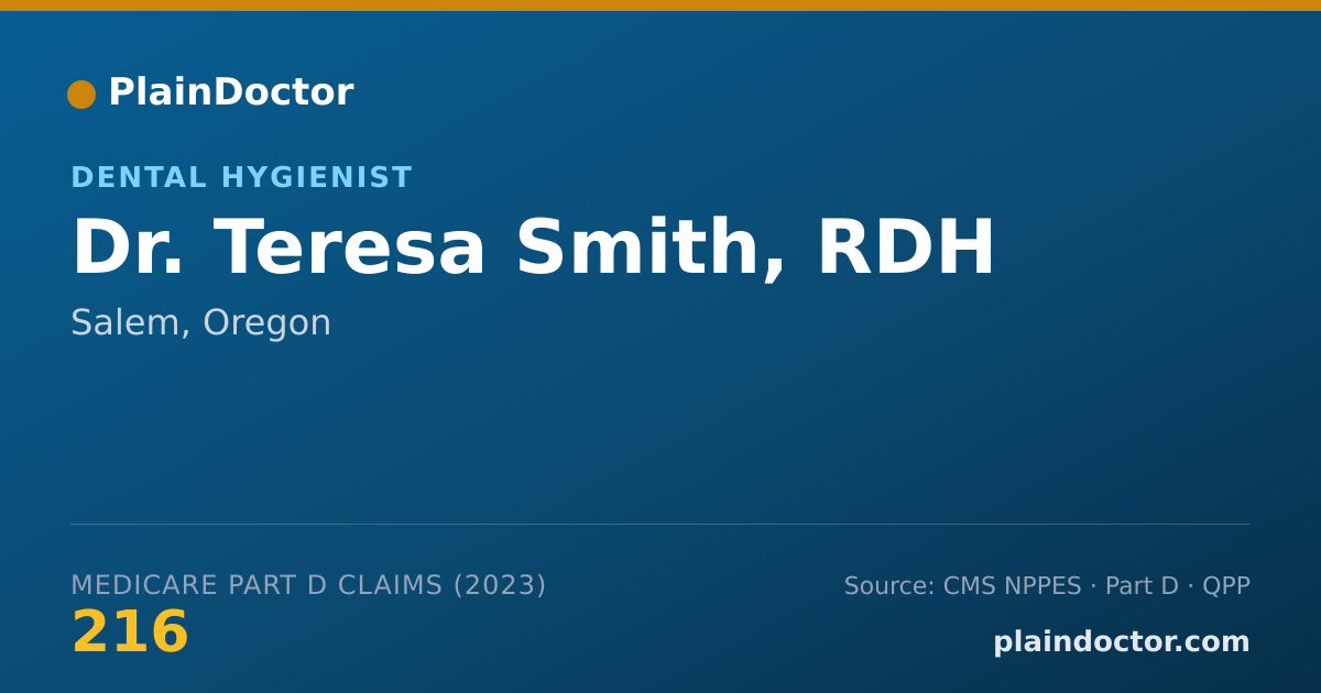 Shareable card for Teresa Smith, RDH - Dental Hygienist, Salem, OR