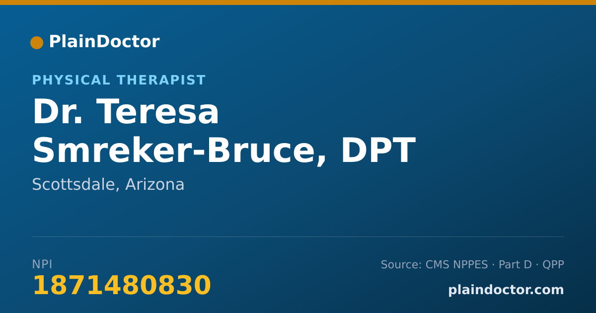 Shareable card for Teresa Smreker-Bruce, DPT - Physical Therapist, Scottsdale, AZ