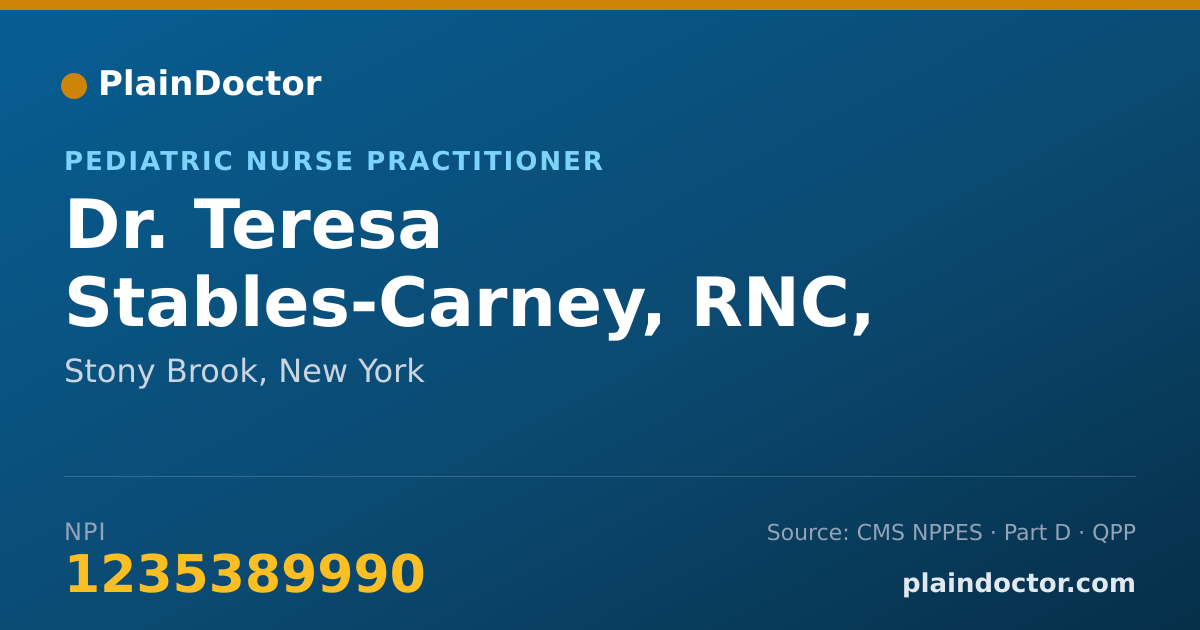 Shareable card for Teresa Stables-Carney, RNC, PNP - Pediatric Nurse Practitioner, Stony Brook, NY