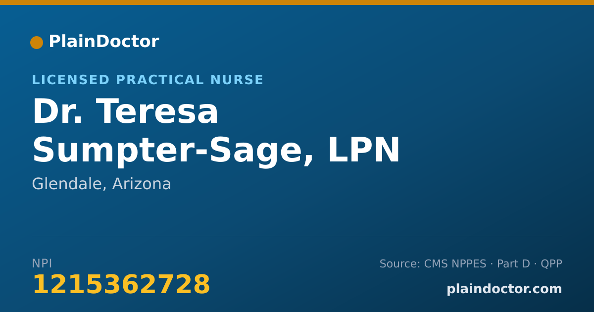 Shareable card for Teresa Sumpter-Sage, LPN - Licensed Practical Nurse, Glendale, AZ